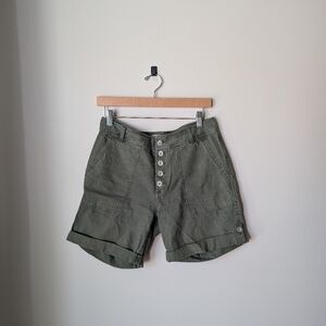 Sundance Olive Green Button-Front Shorts